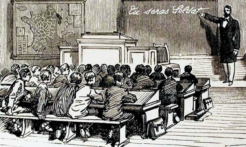Gravure L'école en 1901